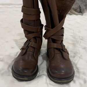 Steve Madden Dark Brown Lace-Up Leather Boots